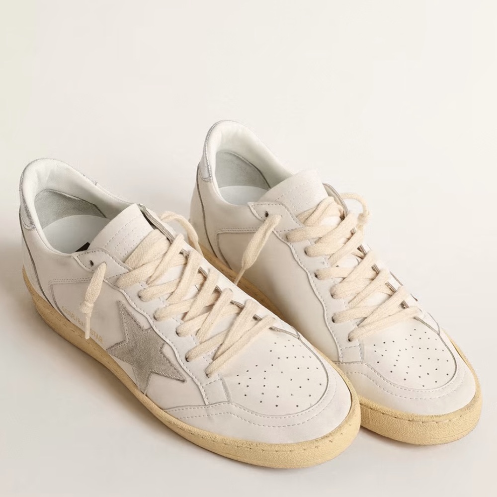 New Golden Goose Ball Star White/Ice/Silver Sneakers Size 38
